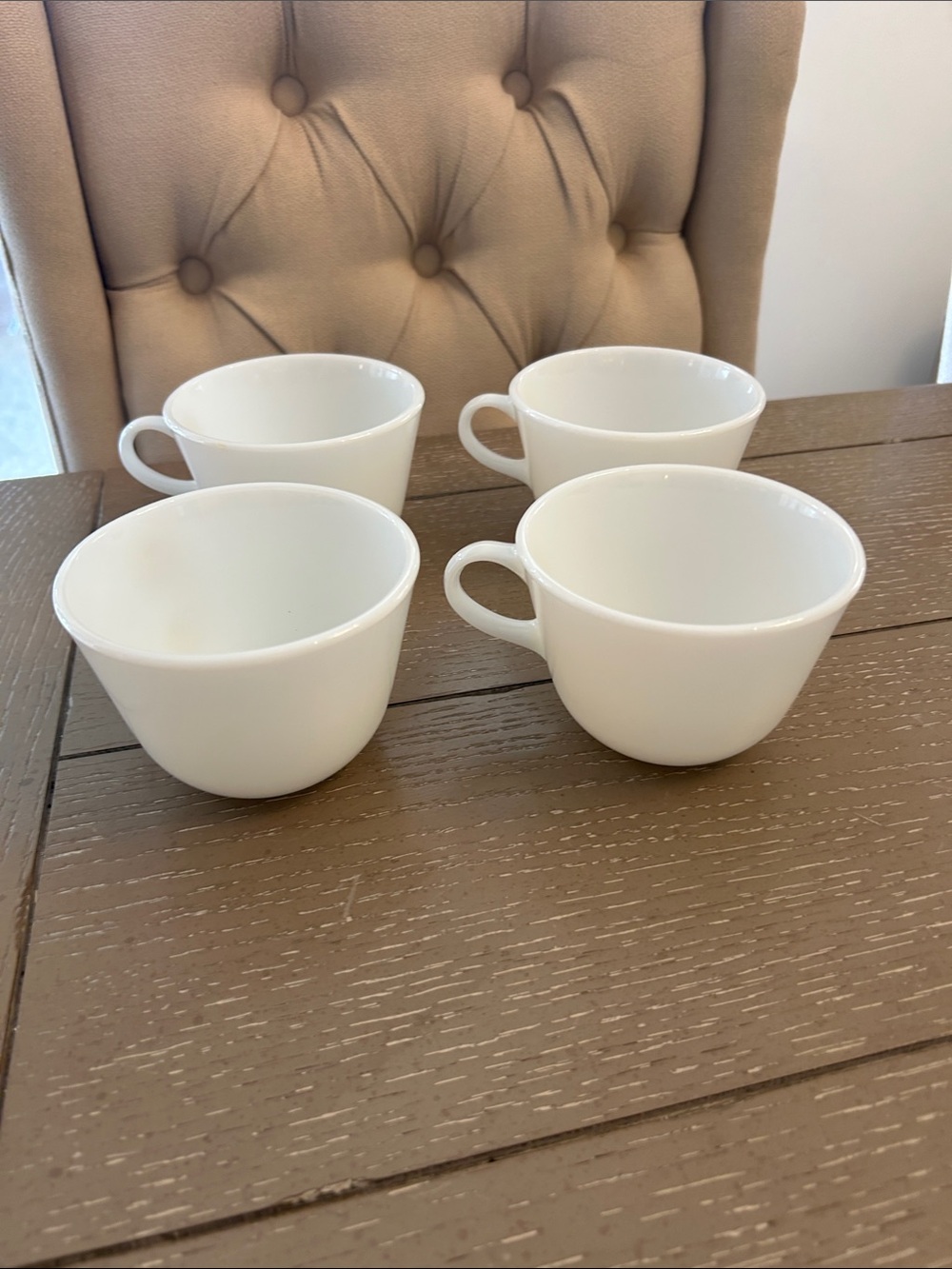 PYREX VINTAGE WHITE  Cups - Set of 4